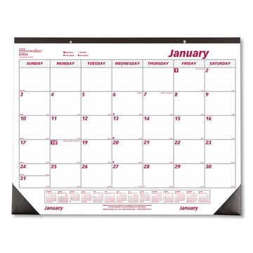 Brownline® Monthly Desk Pad Calendar, 22 X 17, White-burgundy Sheets, Black Binding, Black Corners, 12-month (jan To Dec): 2022 freeshipping - TVN Wholesale